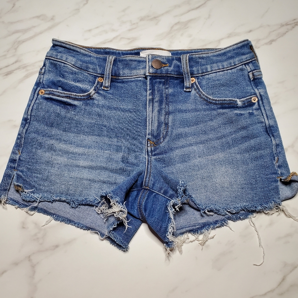 Dear John Women's AVA Denim Cutoff Shorts Sz. 28 Raw Hem EUC Summer Beach Vacay